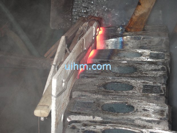induction hardening ends of steel rods