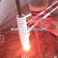 induction coil of inner diameter 15mm and 8 rounds with 2 parallel copper pipes