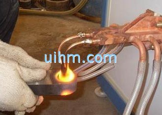 inner induction coil heating steel workpiece