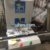 induction brazing SS steel parts with auto feed system by UHF induction heater