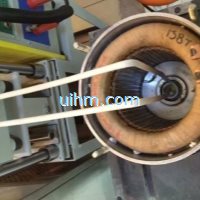 induction heating inner parts of electromotor for shrink fitting