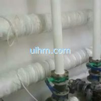induction heating pipelines by full air cooled induction heaters