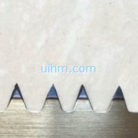 induction quenching bandsaw teeth by UHF induction heater