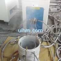 induction shrink fitting aluminum motor frames to 350 celsius degree in 50 seconds by 60kw machine
