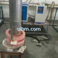 induction heating ends of steel pipe by MF induction heater