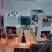 induction heating steel 4 rods by 4 heads induction coil