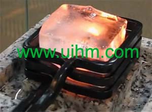 red hod ice by induction heating magic