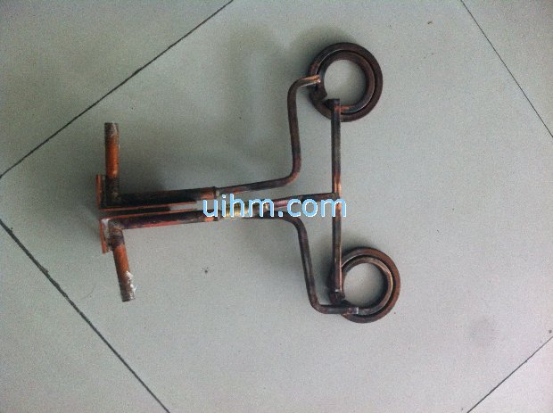 2 heads induction coil from quadrate pipe