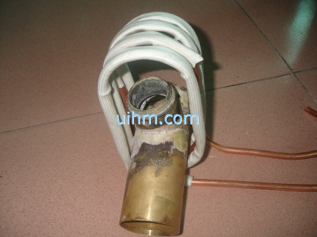 induction coil for brass solder copper connector