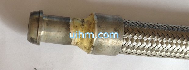 induction jointing stainless pipes for airplane