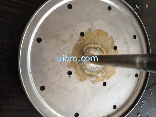 ultra-high frequency induction brazing stainless pipe and plate