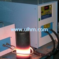 induction rod heating 12cm steel bar by 30kw