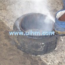 induction heating for detaching metal from tyre