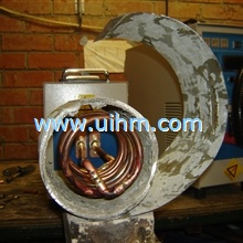 custom built induction coil heating inside of workpiece