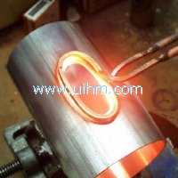 induction annealing an oval cut out on a stainless steel tube