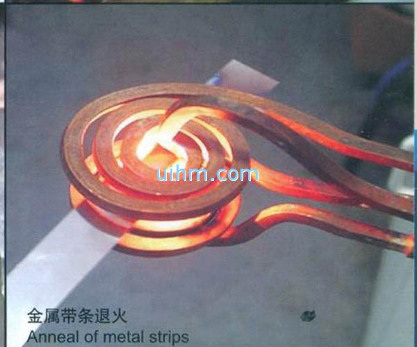 double flat shape induction coil for annealing metal strip