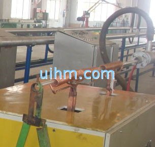 induction heating electric wire online by double induction coil