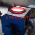 induction melting 150kg silver with tilting furnace by 120kw induction heater um-120ab-mf