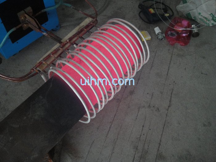 induction heating end of pipeline by 160kw induction heater