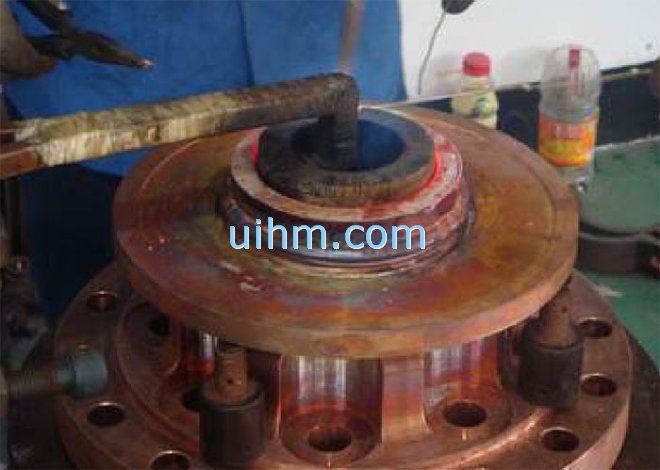1 turn induction coil with magnetizer for induction heating inner surface (inwall) red copper (inner) bore