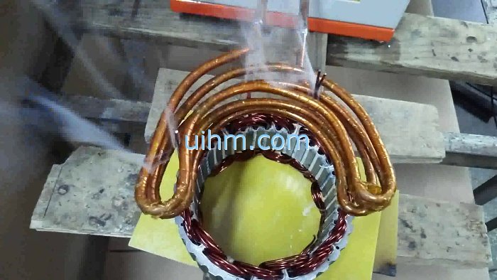 Induction Heating multi wire bundles with a cambered induction coil