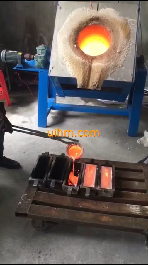 induction melting silver by MF tilting furnace_2