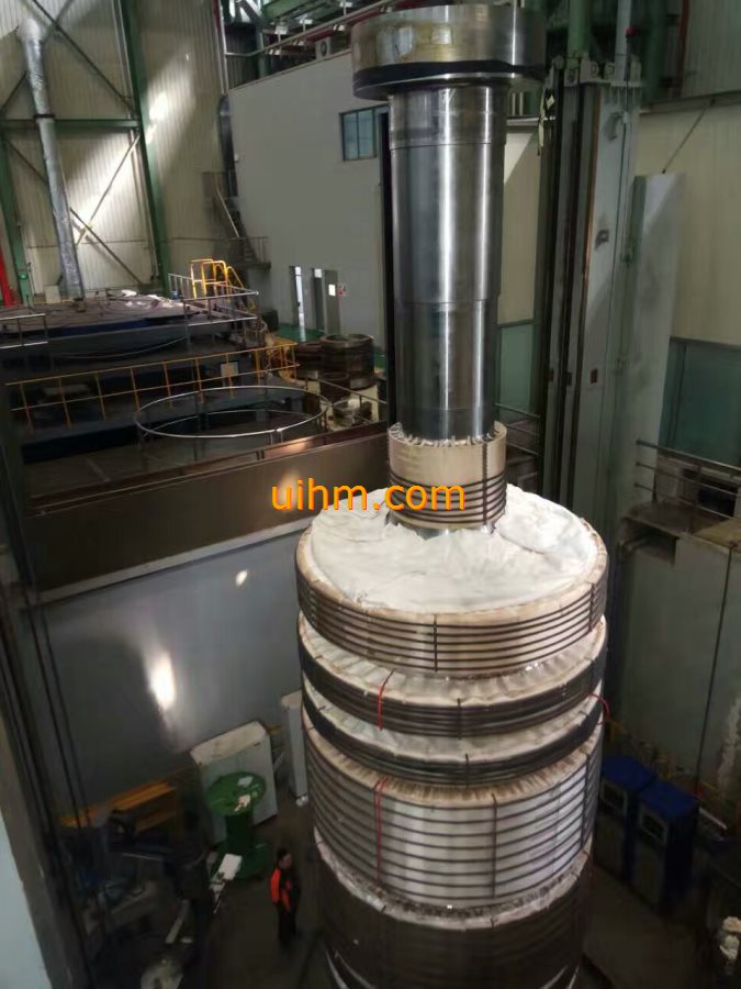 induction preheating hydroturbine shaft by full air cooled DSP induction heater