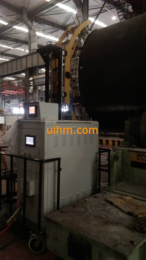 induction tempering steam tank by water cooled flexible induction coil and 120KW MF induction power supply_1