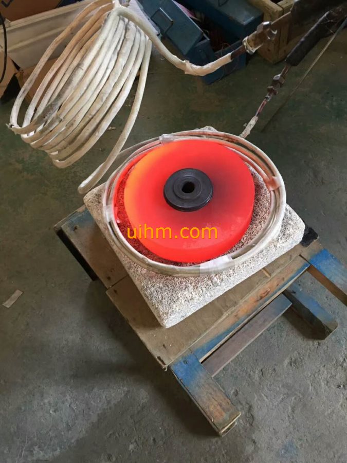 induction tempering steel flange by customized induction coil