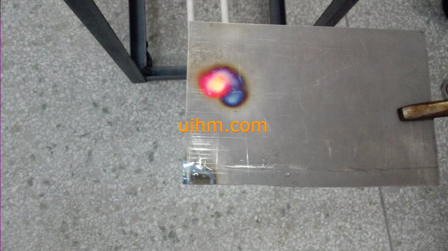 induction tempering titanium plate with moving handheld induction coil (5)