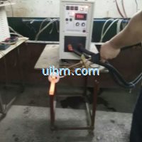 induction annealing copper bar by flexible induction coil