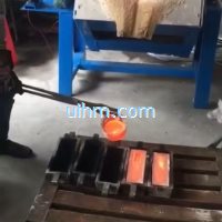 induction melting silver by mf tilting furnace