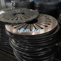 induction quenching brake disk of automobile by uhf induction heater
