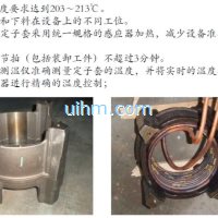 induction shrink fitting stator frame by heating interior side