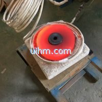 induction tempering steel flange by customized induction coil