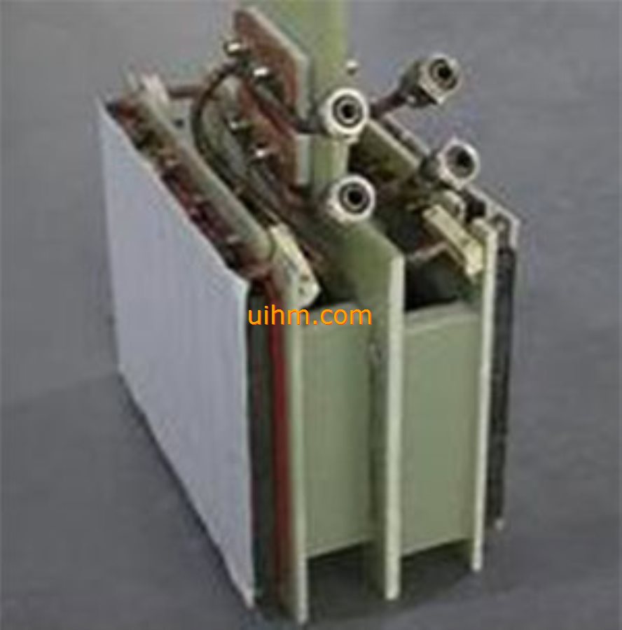 induction coil for heating double face of graphite moulds
