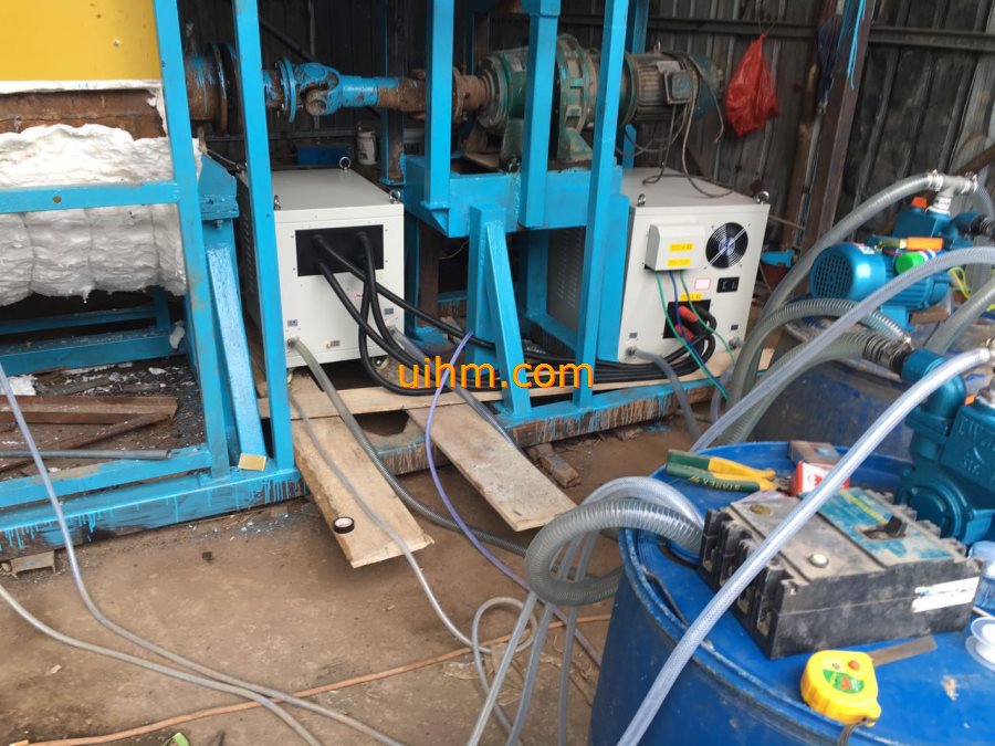 induction heating steel water tank by customized half-open induciton coil and 100KW induction power supply_3