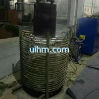 induction heating large steel pipe by MF induction heater