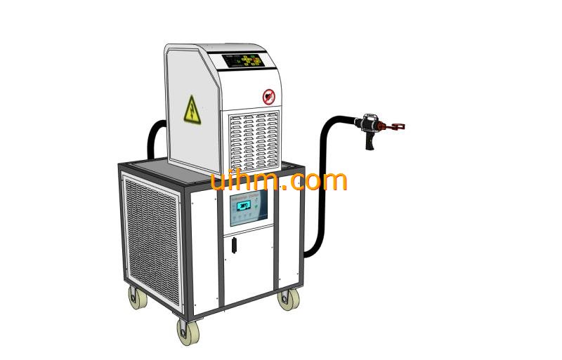 UHF induction heater with handheld flexible induction coil